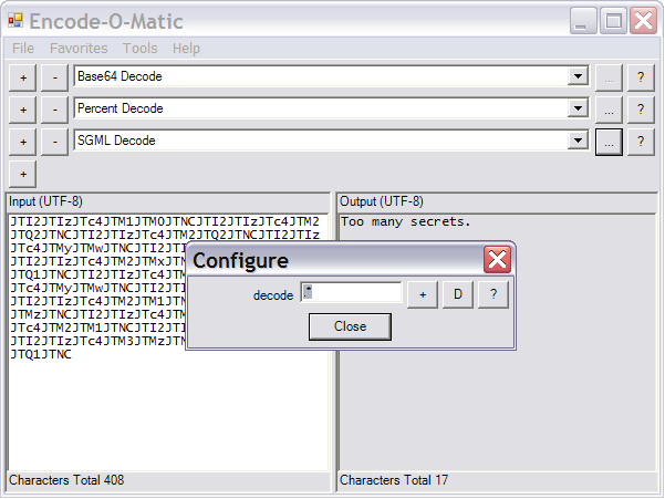 Screen shot of Encode-O-Matic.