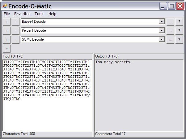 Screen shot of Encode-O-Matic.